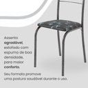 Ver imagem 6 de Conjunto Sala de Jantar Mesa Retangular 140x75cm Tampo Granito Ocre 6 Cadeiras Rio Prata/Preto Floral/Mart