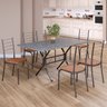 Conjunto Sala de Jantar Mesa Retangular 140x75cm Tampo Granito Ocre 6 Cadeiras Rio - 1