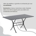 Ver mais imagens de Conjunto Sala de Jantar Mesa Retangular 140x75cm Tampo Granito Ocre 6 Cadeiras Rio Bege/Creme/Mart Prata