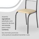 Ver imagem 6 de Conjunto Sala de Jantar Mesa Retangular 140x75cm Tampo Granito Ocre 6 Cadeiras Rio Bege/Creme/Mart Prata