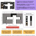 Ver imagem 3 de Armário Cozinha Modulada Completa 329,5cm Pequim Top Multimóveis Mp3754 Preto/lacca Fumê