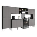 Ver imagem 2 de Armário Cozinha Modulada Completa 329,5cm Pequim Top Multimóveis Mp3754 Preto/lacca Fumê
