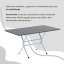 Ver mais imagens de Conjunto Sala de Jantar Mesa Retangular 140x75cm Tampo Granito Ocre 6 Cadeiras Rio Branco/Paraopeba