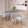 Conjunto Sala de Jantar Mesa Retangular 140x75cm Tampo Granito Ocre 6 Cadeiras Rio - 1