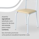 Ver imagem 6 de Conjunto Sala de Jantar Mesa Retangular 140x75cm Tampo Granito Ocre 6 Cadeiras Rio Branco/Creme