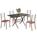 Ver imagem 2 de Conjunto Sala de Jantar Mesa Retangular 100x60cm Tampo Ardósia Indiana 4 Cadeiras Rio