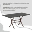 Ver mais imagens de Conjunto Sala de Jantar Mesa Retangular 100x60cm Tampo Ardósia Indiana 4 Cadeiras Rio Marrom/C.