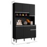 Armário Cozinha Compacta 6 Portas Marcia 105cm Preto Fosco Lellu´s Móveis - 3
