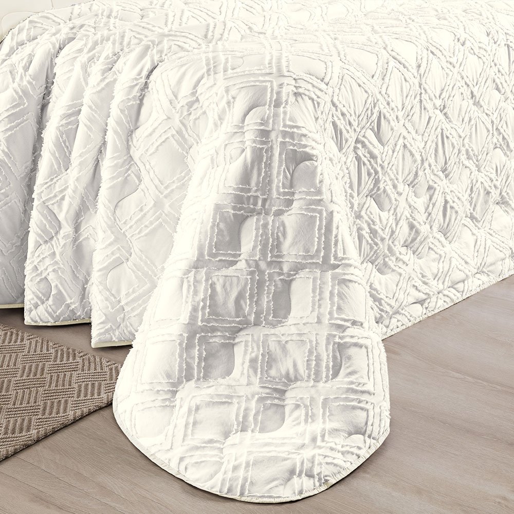 Coordenado Cobre Leito e Cobertor Tok Max Queen Ultrasoft Alto Relevo Dupla Face - Palha - 3