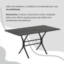 Ver mais imagens de Conjunto Sala de Jantar Mesa Retangular 100x60cm Tampo Ardósia Indiana 4 Cadeiras Rio Preto/C. Marrom/Fosco