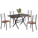 Ver imagem 2 de Conjunto Sala de Jantar Mesa Retangular 100x60cm Tampo Ardósia Indiana 4 Cadeiras Rio