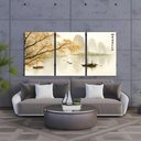 Ver imagem 3 de Kit3 Quadro Decorativo Paisagem Japonesa Japão Mar Barco Pôr do Sol Sala Qualidade Premium 28x20cm