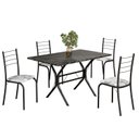 Ver imagem 2 de Conjunto Sala de Jantar Mesa Retangular 100x60cm Tampo Ardósia Indiana 4 Cadeiras Rio