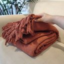 Ver imagem 3 de Manta de Sofá 100% Algodão Artesanal Terracota 250 x 400 (Super King)