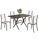 Ver imagem 2 de Conjunto Sala de Jantar Mesa Retangular 100x60cm Tampo Ardósia Indiana 4 Cadeiras Rio