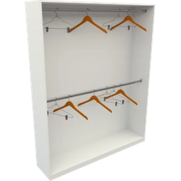 Armário Expositor Arara Dupla Closet com 02 Cabideiro - Branco - Cód. 103 - 6