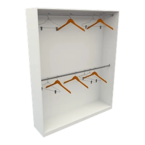 Armário Expositor Arara Dupla Closet com 02 Cabideiro - Branco - Cód. 103