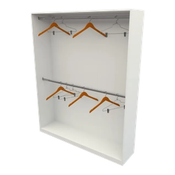 Armário Expositor Arara Dupla Closet com 02 Cabideiro - Branco - Cód. 103 - 3