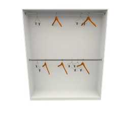 Armário Expositor Arara Dupla Closet com 02 Cabideiro - Branco - Cód. 103 - 2
