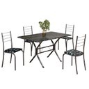 Ver imagem 2 de Conjunto Sala de Jantar Mesa Retangular 100x60cm Tampo Ardósia Indiana 4 Cadeiras Rio