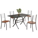 Ver imagem 2 de Conjunto Sala de Jantar Mesa Retangular 100x60cm Tampo Ardósia Indiana 4 Cadeiras Rio