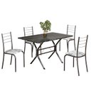 Ver imagem 2 de Conjunto Sala de Jantar Mesa Retangular 100x60cm Tampo Ardósia Indiana 4 Cadeiras Rio