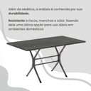 Ver mais imagens de Conjunto Sala de Jantar Mesa Retangular 100x60cm Tampo Ardósia Indiana 4 Cadeiras Rio Prata/Creme/Mart
