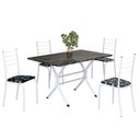 Ver imagem 2 de Conjunto Sala de Jantar Mesa Retangular 100x60cm Tampo Ardósia Indiana 4 Cadeiras Rio