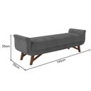 Ver imagem 4 de Puff Recamier 140cm Neville P02 Linho Cinza- Mpozenato