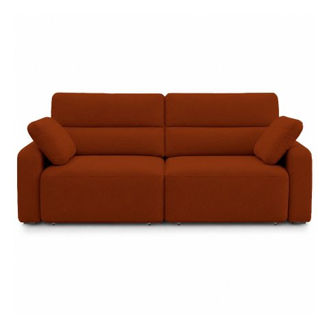 Sofá Sala de Estar Polo Retrátil Reclinável Bipartido 240cm 4 Lugares Linho Terracota M1 - Monari de