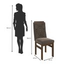 Ver imagem 4 de Conjunto Sala de Jantar Mesa 90x120cm T Vidro com 4 Cadeiras Madeira Maciça Tecido Joli Marrom/Tabaco