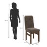 Conjunto Sala de Jantar Mesa 90x120cm T Vidro com 4 Cadeiras Madeira Maciça Tecido Joli - 4