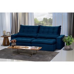 Sofá Modular Ceará 5 Lugares 2.50 MT Retrátil e Reclinável Veludo Sofatec - 1