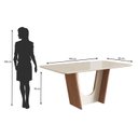 Ver imagem 5 de Conjunto Sala de Jantar Mesa 90x160cm T Vidro com 6 Cadeiras Madeira Maciça Tecido Joli Marrom/Canela/Off White