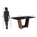 Ver imagem 5 de Conjunto Sala de Jantar Mesa 90x160cm T Vidro com 6 Cadeiras Madeira Maciça Tecido Joli Marrom/Canela/Preto