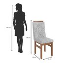 Ver imagem 4 de Conjunto Sala de Jantar Mesa 90x160cm T Vidro com 6 Cadeiras Madeira Maciça Tecido Joli Marrom/Canela/Cinza/Preto