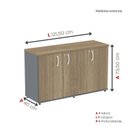 Ver imagem 4 de Armário para Escritório Pivotante Credenza Cinza/Grafito/Noce Marromle