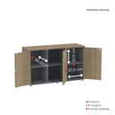 Ver imagem 7 de Armário para Escritório Pivotante Credenza Cinza/Grafito/Noce Marromle