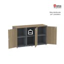 Ver mais imagens de Armário para Escritório Pivotante Credenza Cinza/Grafito/Noce Marromle