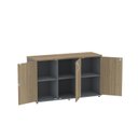 Ver imagem 5 de Armário para Escritório Pivotante Credenza Cinza/Grafito/Noce Marromle