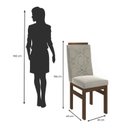 Ver imagem 4 de Conjunto Sala de Jantar Mesa 90x160cm T Vidro com 6 Cadeiras Madeira Maciça Tecido Joli Marrom/Tabaco/Off White/Creme