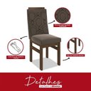 Ver imagem 4 de Conjunto Sala de Jantar Mesa 90x160cm T Vidro com 6 Cadeiras Madeira Maciça Tecido Joli