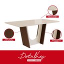 Ver imagem 6 de Conjunto Sala de Jantar Mesa 90x160cm T Vidro com 6 Cadeiras Madeira Maciça Tecido Joli Marrom/Tabaco/Off White