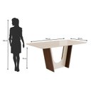 Ver imagem 5 de Conjunto Sala de Jantar Mesa 90x160cm T Vidro com 6 Cadeiras Madeira Maciça Tecido Joli Marrom/Tabaco/Off White