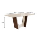 Ver imagem 3 de Conjunto Sala de Jantar Mesa 90x160cm T Vidro com 6 Cadeiras Madeira Maciça Tecido Joli Marrom/Tabaco/Off White