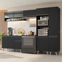 Ver imagem 1 de Armário de Cozinha Completa 300 cm Preto Nice Madesa 09