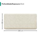 Ver imagem 3 de Cabeceira Painel Suspenso Casal 160 cm Luna Retangular Boucle Bege Artte