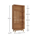 Ver imagem 7 de Conjunto de Escritório Escrivaninha em L 120x136cm 2 Portas e Estante 1 Porta Retrô Yescasa Marrom/Nogal