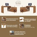 Ver imagem 4 de Conjunto de Escritório Escrivaninha em L 120x136cm 2 Portas e Estante 1 Porta Retrô Yescasa Marrom/Nogal