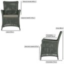 Ver imagem 3 de Jogo Sofá e 2 Poltronas de Área Igapó Alumínio Pintura Preta Corda Náutica Estofado 8 Trama